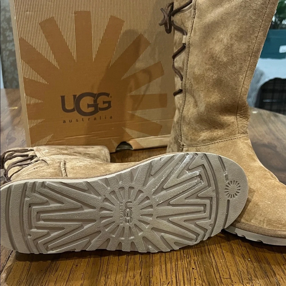 UGG Women's Brown Lace Up Boots - Picture 7 of 11